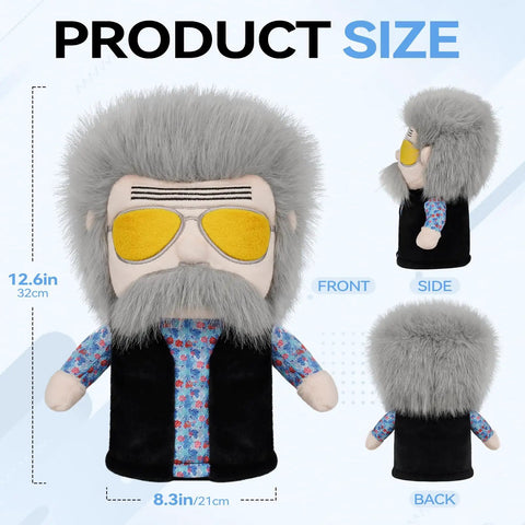 Funny Golf Driver Headcover Inspired By Happy Gilmore For Standard 460cc Drivers, Dope Gift For Men And Women, side and back view