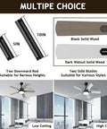 52 Inch Outdoor Ceiling Fan With Light And Remote Control, Reversible DC Motor, multi-choice downrod and blade options