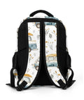 Travel Laptop Backpack For Weekend Road Trips And Daily Commute Road Trip Ready Durable Polyester with van pattern back view