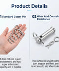 8 Pack Stainless Steel Cotter Pins R Clips Cotter Pin Clips For Trailers Marine Gear And Farm Machinery Rust Resistant Corrosion Proof Beefy Heavy Duty Secure Locking For Outdoor Use, 3 mm x 70 mm
