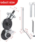 Diagram showing dimensions of Powerful And Effortless Heavy Duty Drill Metal Cutter Attachment for Sheet Metal Cutting with tools included.