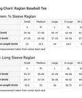 Sizing chart for Canoe Paddling Raglan Baseball Tee for Women Hawaiian Design in Navy Blue Heather Athletic Fit X Large
