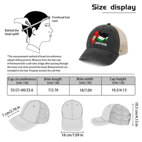 Lightweight Women’s Trucker Hat With Low Profile Unstructured Fit Breathable Cotton Baseball Cap Ventilation Eyelets size display