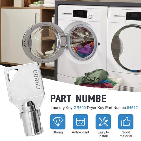 Top Shelf Tubular Laundry Key Replacement For Commercial Washers And Dryers Gr800 Code 54612 Cylinder Tube Key on washer.