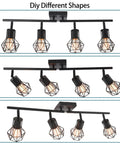 Get Your Kitchen Looking Fresh With These Adjustable Industrial Black Track Lighting Fixtures That Rotate Fully For Perfect Ceiling Lighting In Living Room Dining And Hallway Spaces with multiple DIY shapes
