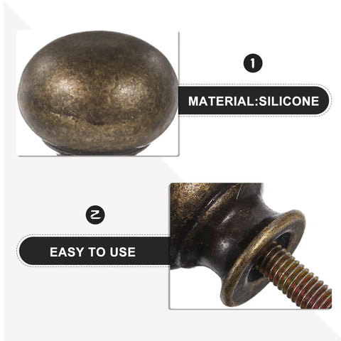 Stylish European Retro Clock Door Knobs In Antique Bronze Tone With Screws Perfect For Vintage Cabinet Hardware And Repair Projects That Give Your Space Serious Old World Charm And Sophistication, antique bronze knob close-up with screw