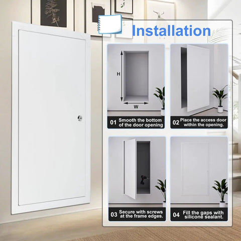 Slick Lockable Access Door With Paintable Finish And Concealed Hinges For Drywall Or Ceiling Panels No Sweat Install installation guide.