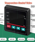 Temperature control valve with display screen and buttons for regulating electric gold melting furnace kit operation.