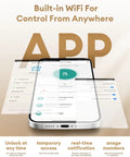 Smart Door Lock With Lever Handle And WiFi Keyless Entry Fingerprint Deadbolt App Control And Touchscreen Keypad for Front Door interface displayed on a smartphone screen.
