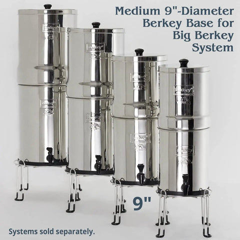 Stainless Steel Gravity-Fed Water Filter Stand Lifts Your System Six Inches Off the Countertop for Easy Dispensing, 9-Inch Base