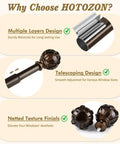 2 Pack Adjustable Curtain Rods 28 To 48 Inch Telescoping Drapery Rods With Netted Texture Finials In Antique Bronze design
