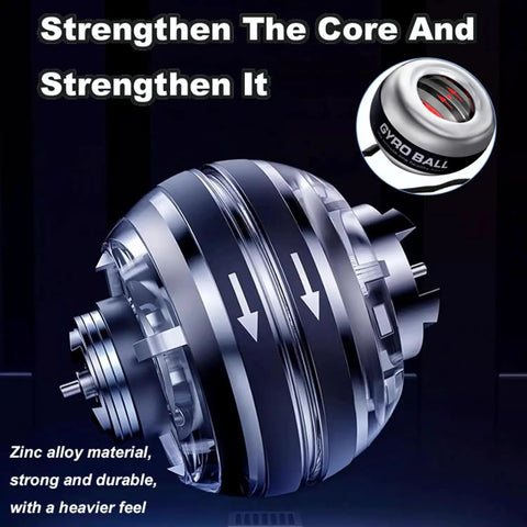 Gyro Ball Wrist Exerciser For Forearm Strength And Hand Therapy, Torque Ball Training Aid, Easy Start Spin Ball, Premium Black Gear For Rehab, Fitness And Grip Strength, zinc alloy