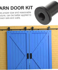 5 Piece Barn Door Track Spacers Set - Rust-Resistant Wall Link Devices For Seamless Sliding Door Install, black hardware shown