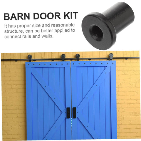 5 Piece Barn Door Track Spacers Set - Rust-Resistant Wall Link Devices For Seamless Sliding Door Install, black hardware shown