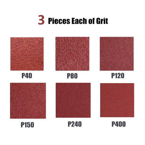 Assorted 1-1/8 Inch By 21 Inch Aluminum Oxide Sanding Belts Set For Most Sanders DIY Pros 18-Pack With 40 80 120 150 240 400 Grits