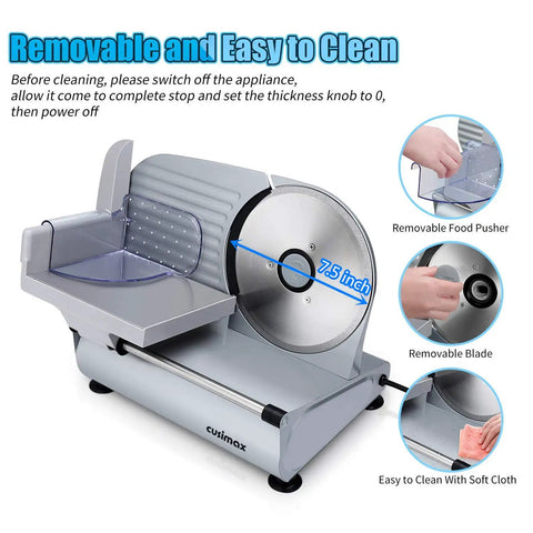 Smooth Slice Electric Meat And Cheese Slicer With Dual Stainless Blades No Sweat Thickness Adjustments For Jerky Ham And Cold Cuts A Total Kitchen Flex For Tailgates And Game Day