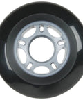 72mm 82A Black Inline Skate Wheel showing hub, part of 8 Pack For Outdoor Roller Hockey With ABEC 5 Bearings Built Tough
