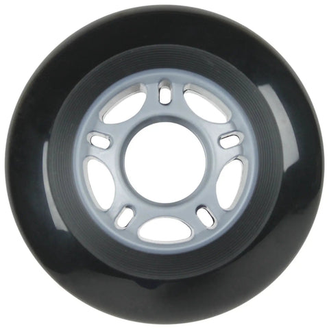 Inline Skate Wheels 76mm And 80mm 82A Black All Purpose Outdoor Indoor Set For Street And Hockey Skating With Durable Urethane