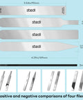 Pro Grade Hobby Model Polishing Tools Kit Four Piece Ultra Fine Glass Files Set 10000 Grit Mirror Grinding tool dimensions diagram
