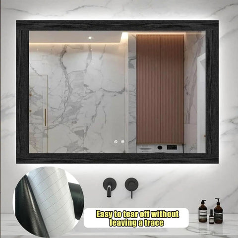 No Fuss Black Wood Grain Peel And Stick Border Wallpaper Waterproof Self Adhesive For Kitchen And Bathroom 10 Meter Long