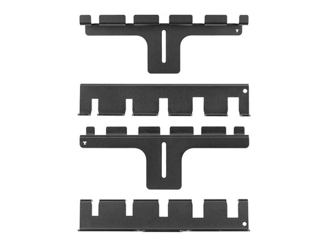 Set of four black 5-Tool Pry Bar Wall Hanger For Garage Organization A Sturdy Steel Wall Mount Rack for neat storage