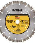 Flexvolt 9 Inch Diamond Cutting Wheel For Masonry And Concrete With Seven Eighths Inch Arbor 6600 Max RPM Beefy Durability