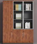 Office cabinet covered with 17.7 Inch Wide 394 Inch Long Walnut Wood Grain Contact Paper Peel And Stick Self Adhesive Wallpaper