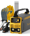 Compact 200A 110V Stick Welder With DC Inverter, Lightweight MMA Arc Welder For Home DIYers with gloves and electrodes