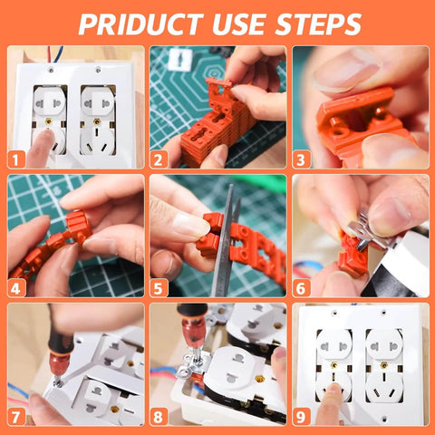 Installation steps for Outlet Spacers Set 60 Pieces For Electrical Box Extender Plastic Shims Plate For Tile Backsplash Wall Electric Socket