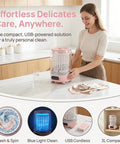 Game Changing Go Anywhere Portable Mini Washing Machine For Socks And Underwear With Hassle Free Cordless Operation Ultra Compact 3 Liter Tank on a kitchen counter.
