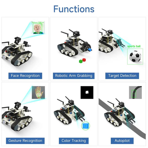 Tank Chassis Robot Kit With Dope AI Camera For Jetson Nano ROS Starter Pack DIY Programmable Project For Vision Recognition