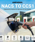 Legit Ul 2252 Certified Nacs To Ccs1 Adapter connected to EV for fast charging, featuring secure interlock and high power.