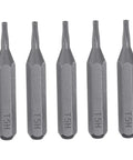 Dope 5Pc T5 Torx Bits With 28mm Hex Shank For Precision DIY Fixes And Gear Repairs That Don't Cam Out Or Slip During Heavy Use At Home. Five chrome vanadium steel bits