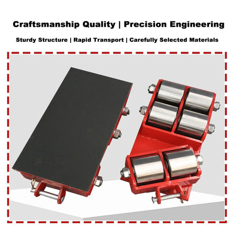 Heavy Duty Machinery Skates With Bulletproof Steel Wheels Shop Rig Hauler For Factory Gear Swapping Smooth Rolling Dollies, rugged skates with steel rollers.