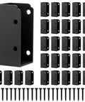 Deck Railing Bracket Connectors For 2x4 Wood Posts Stainless Steel 24 Pcs With Screws Black Fence Brackets Kit For Wooden Stair Railings 2x4 Handrail Brackets Heavy Duty No Fuss Install