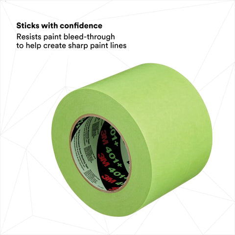 High Performance Green Masking Tape 401 Plus for Clean Paint Lines, Superior Adhesion, 72 mm x 55 m roll image