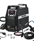 Six In One All Purpose Welder And Plasma Cutter Combo With Dual Voltage 110V 220V and accessories on display