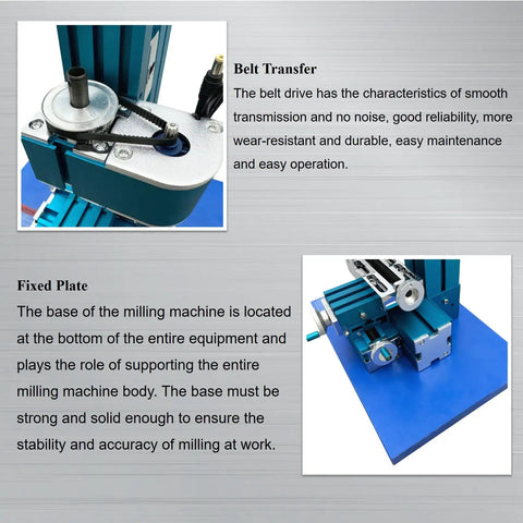 Belt drive of the Bad Ass Mini Metal Drilling And Milling Machine Slick Benchtop Teaching Press view with detailed components.