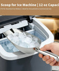12 Oz 304 Stainless Steel Ice Scoop With Magnetic Hook Heavy Duty Bar Kitchen Scoop For Ice Maker And Freezer Large Scoop