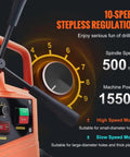 Control panel of 1550W Cordless Magnetic Drill Press With 13000N Force And 2 Inch Core Bit Variable Speed Portable Electric Tool For Steel.