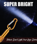 Super bright beam of mini keychain LED flashlight with carabiner, part of 49 Pack Mini Keychain LED Flashlights Bulk With Buckle For Camping Hiking Outdoor Multicolor Small Portable Lights For EDC And Emergency Gear A Real Bargain Bulk Set That Keeps Your Crew Ready On Any Night Out