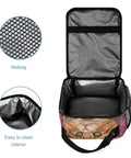 Open insulated lunch bag for women with side pocket and durable zippers keeps food fresh all day water resistant oxford fabric easy clean