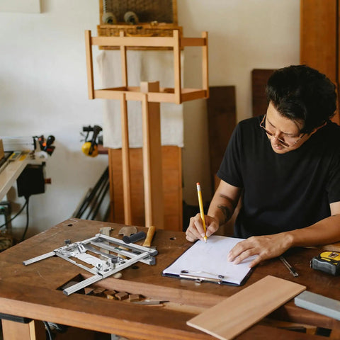 Rock Solid Heavy Duty Adjustable Stainless Steel Support Stand With Precision Edge Guide Locator For Wood And Metals Engineered Sharp For Nailed Cuts Every Single Day, with woodworker drawing plans.