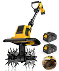 Cordless Tiller With 48 Steel Tines, 9 Inch Tilling Width And 6.7 Inch Depth, Dual 3.0Ah 21V Batteries And Charger