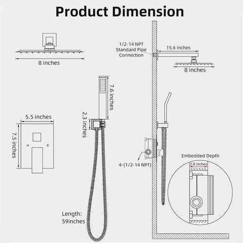 Killer Black Shower Faucet Set With 8 Inch Rainfall Head And Adjustable Handheld Sprayer For A Heavy Duty Bathroom Upgrade That Brings Serious Spa Vibes Straight To Your Doorstep