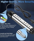 2000W Immersion Water Heater With Digital Thermometer, stainless steel body, anti-scald design, for small pools, tubs, buckets
