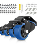 Heavy Duty 3 Inch Swivel Caster Wheels Set Of Four With Dual Locking Plate Casters And Double Ball Bearings, screws and tools included