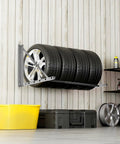 Wall Mounted Folding Tire Rack For R14-R20 Tires, 32 To 48 Inch Adjustable Heavy Duty Steel Tire Storage Rack, 300 Lbs Capacity