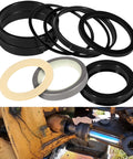 Hydraulic Cylinder Seal Kit For Case Loader Tilt Bucket Rebuild G109456 G105550 components and installed on backhoe cylinder