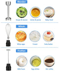 Powerful Handheld Immersion Blender 700W With Infinite Variable Speeds All In One Stainless Steel Stick Mixer Detachable Whisk And Milk Frother